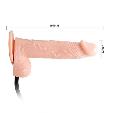 Телесный расширяющийся вибратор Inflatable - 19,3 см.